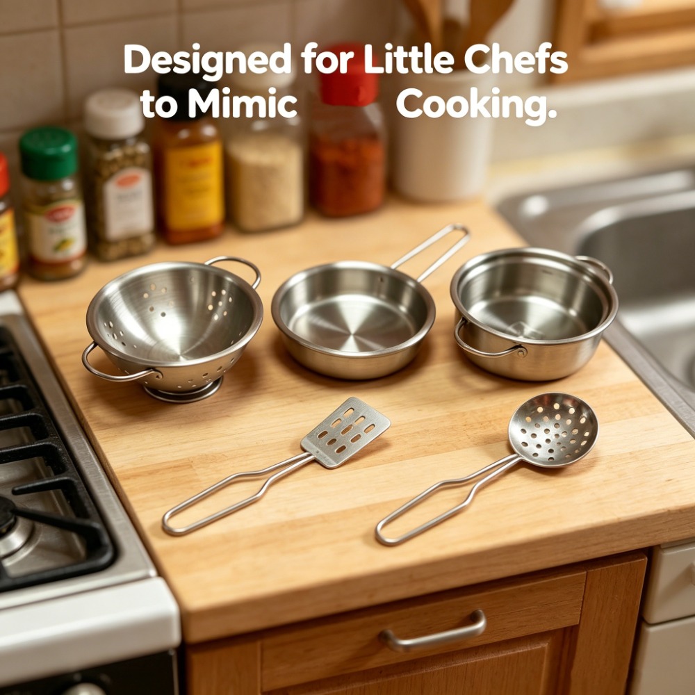 5Pcs Kids Stainless Steel Cook - Kids Toys Kitchen Set recension och pris