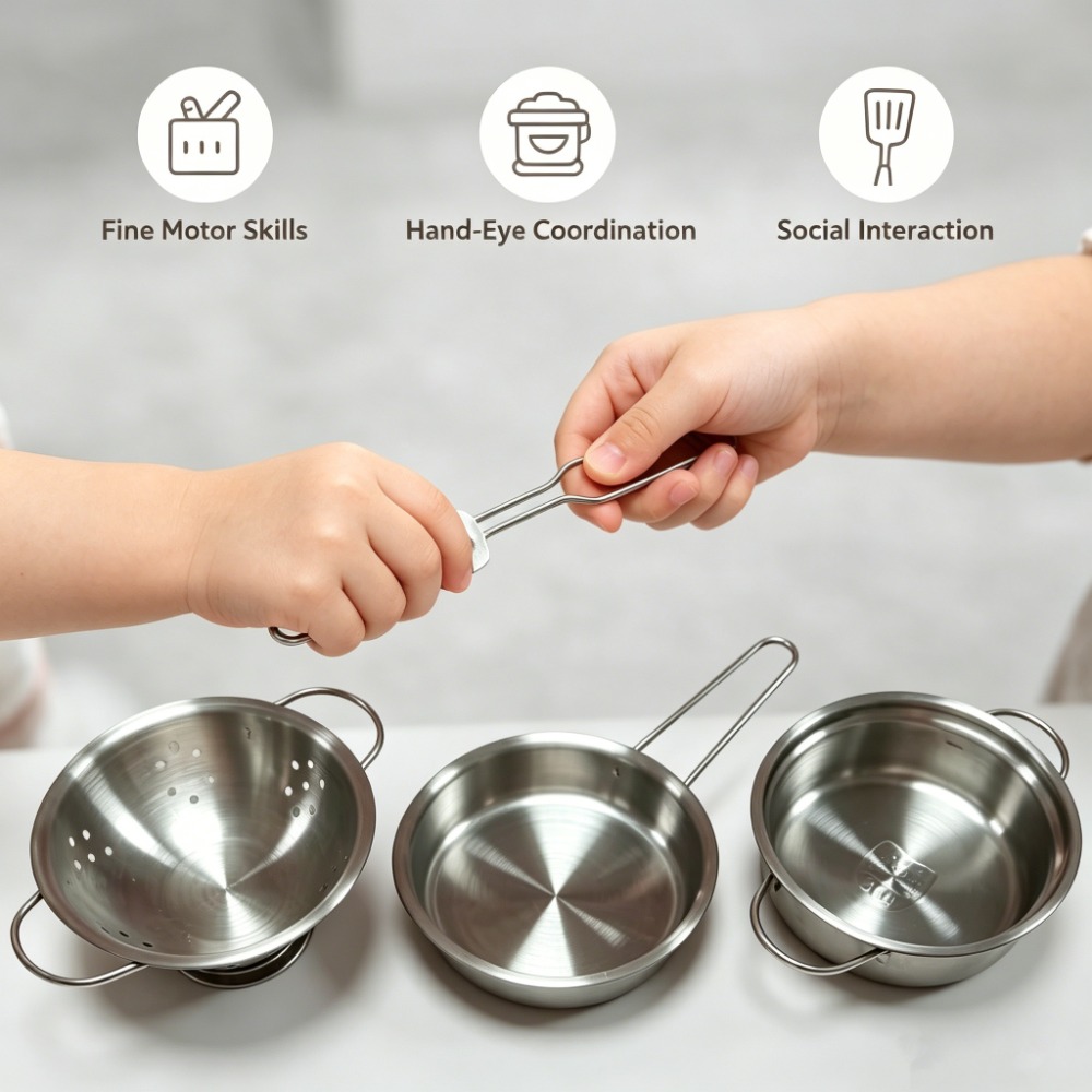 5Pcs Kids Stainless Steel Cook - Kids Toys Kitchen Set recension och pris